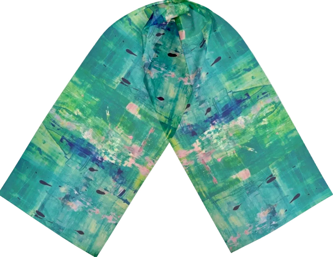 Colorful abstract scarf on a white background