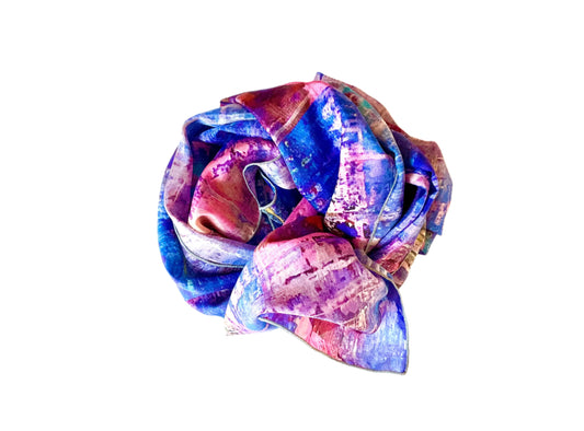 Cobalt Rose Scarf