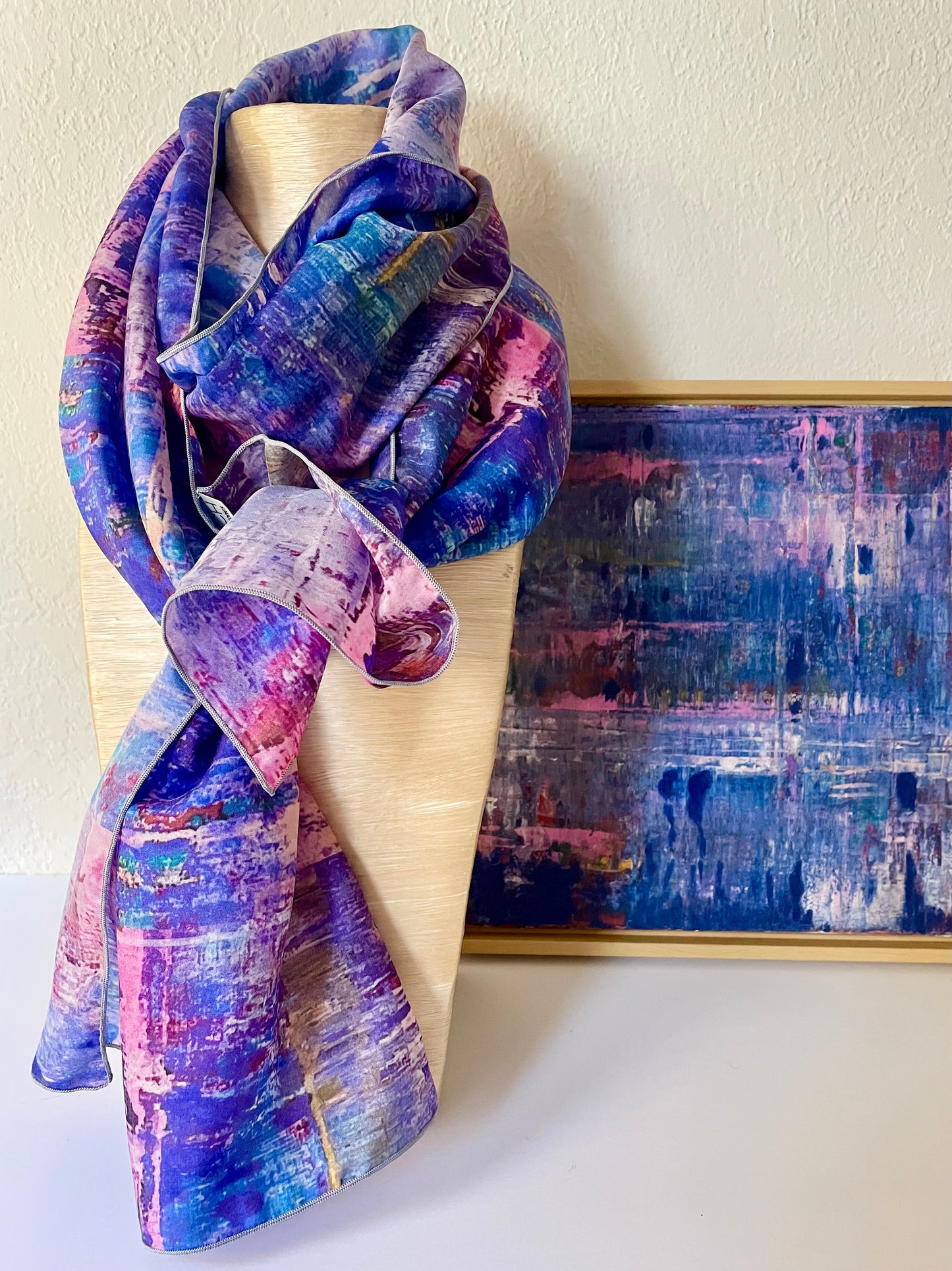 Cobalt Rose Scarf