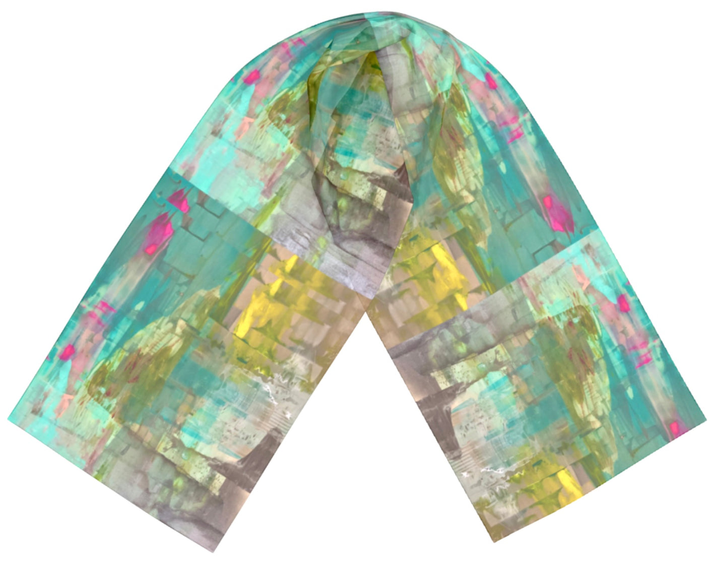 Aqua Cerise Scarf