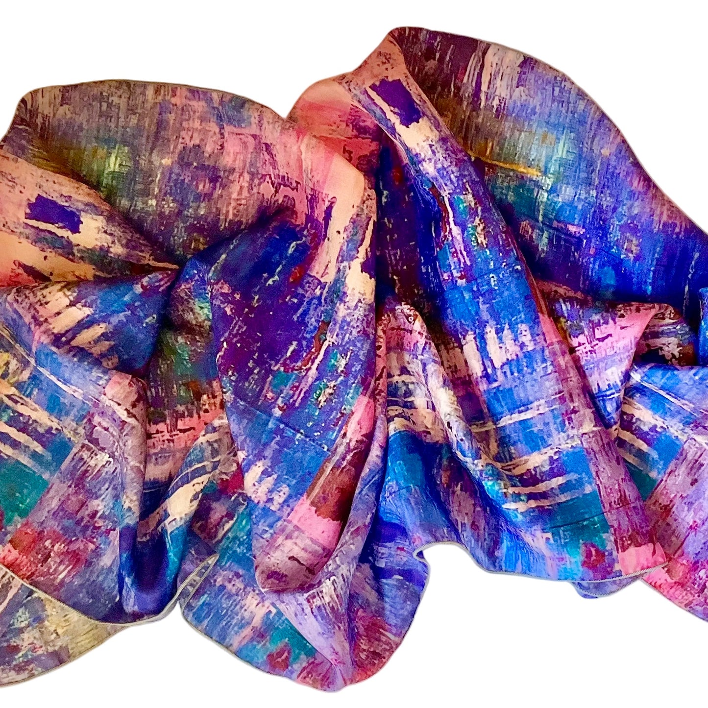 Cobalt Rose Scarf
