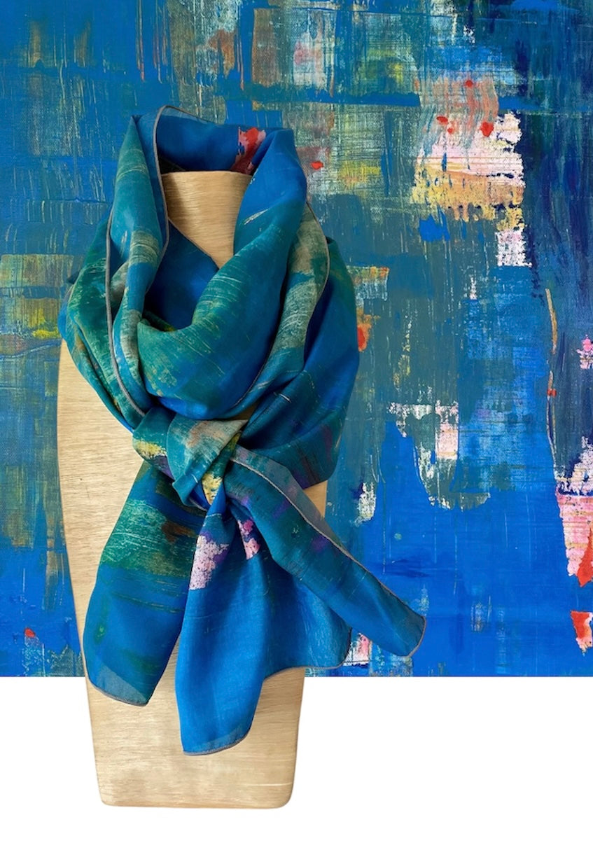 COBALT MOSS SCARF